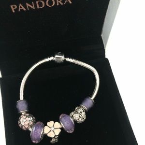 Pandora Moments Snake Chain Bracelet With 7 Charms